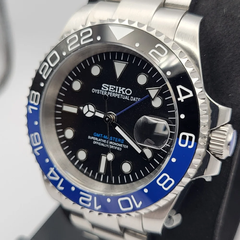 New Custom 40mm SeikoMod Automatic GMT Watch